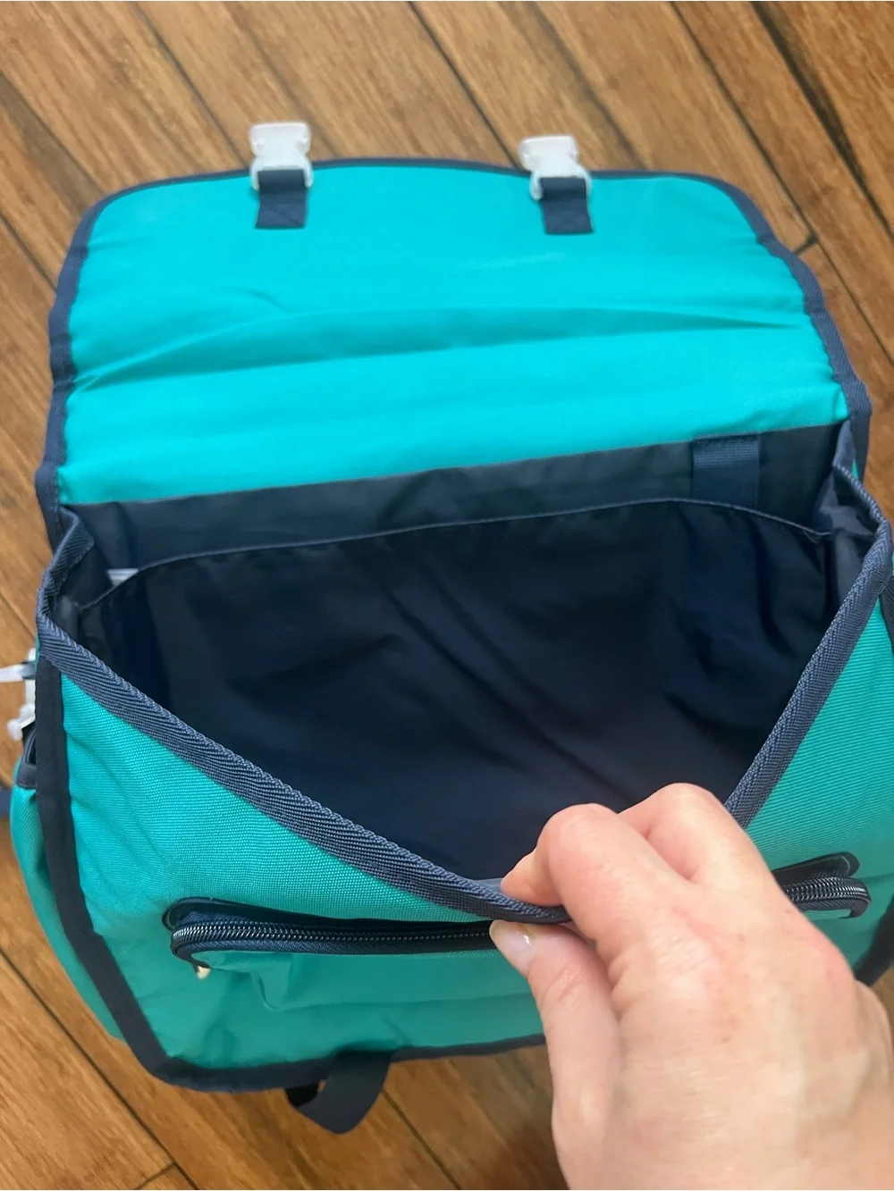 Frugi Kids Teal Rainbow & Stars School Satchel